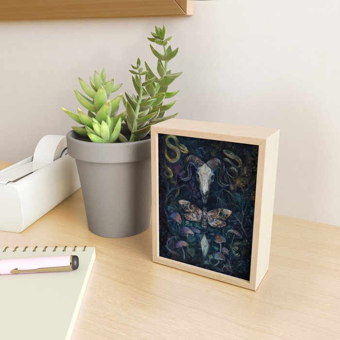 Death Moth Goat Skull Mini Art Print Gallery Image 2