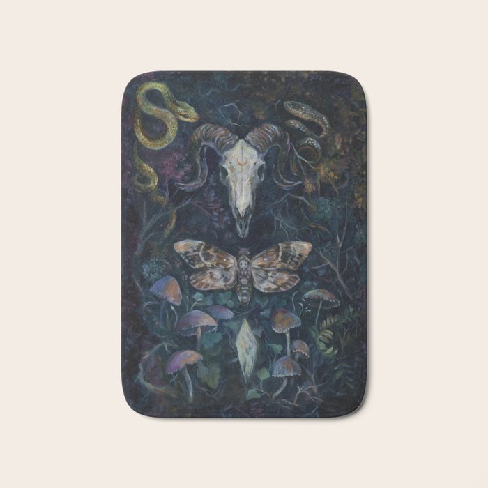 Death Moth Goat Skull Bath Mat Gallery Image 1