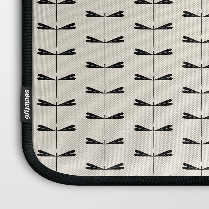 Dragonfly Pattern VIII Neutral Off White Laptop Sleeve Gallery Image 3