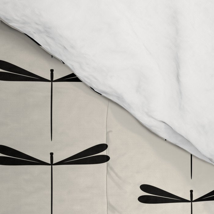 Dragonfly Pattern VIII Neutral Off White Comforter Gallery Image 4