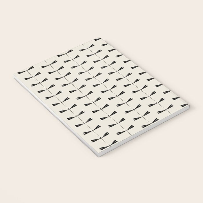 Dragonfly Pattern VIII Neutral Off White Notebook Gallery Image 3