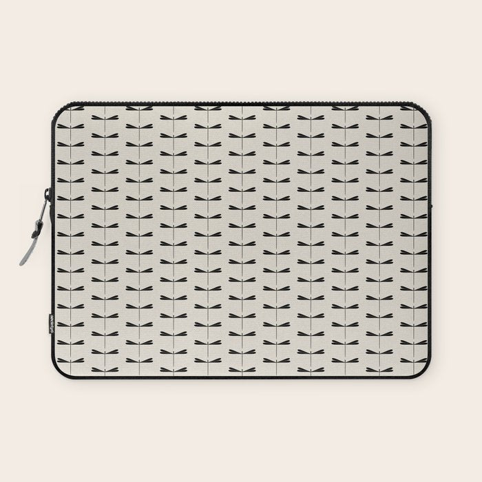 Dragonfly Pattern VIII Neutral Off White Laptop Sleeve Gallery Image 1