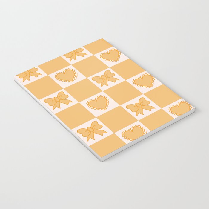Gold Bow Checkered Print Notebook Gallery Image 3