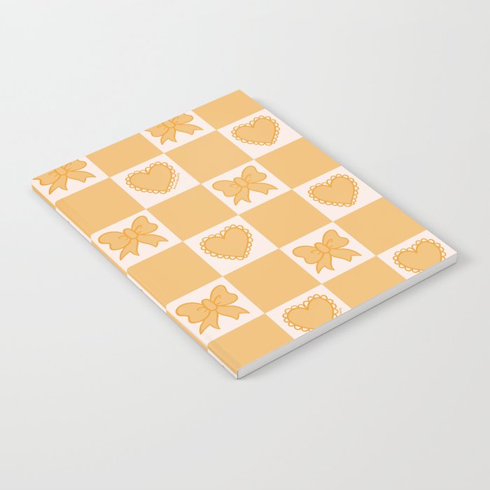 Gold Bow Checkered Print Notebook Gallery Image 1