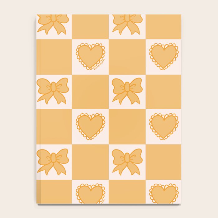 Gold Bow Checkered Print Notebook Gallery Image 4