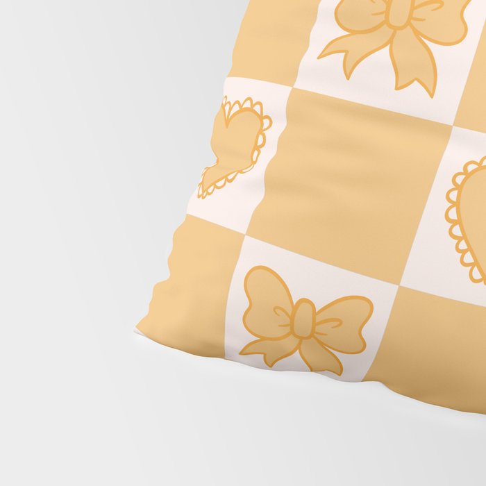 Gold Bow Checkered Print Pillow Sham Gallery Image 4