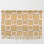 Gold Bow Checkered Print Wall Hanging Gallery Image 1