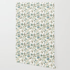Japanese Ornate Heron Pattern Ivory Silver Blue II Wallpaper Gallery Image 2