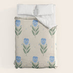 Blue Pansy Floral Repeat Duvet Cover Gallery Image 6