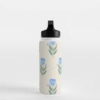 Blue Pansy Floral Repeat Water Bottle Gallery Image 3