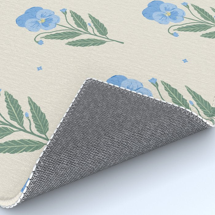 Blue Pansy Floral Repeat Rug Gallery Image 4