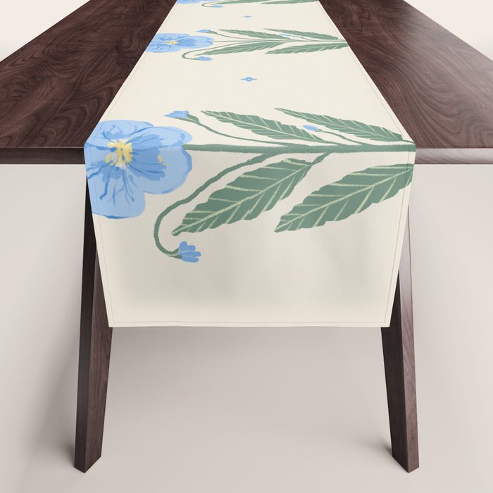 Blue Pansy Floral Repeat Table Runner Gallery Image 1