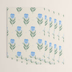 Blue Pansy Floral Repeat Wrapping Paper Gallery Image 3