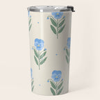 Blue Pansy Floral Repeat Travel Mug Gallery Image 2