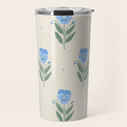 Blue Pansy Floral Repeat Travel Mug Gallery Image 1