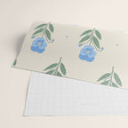 Blue Pansy Floral Repeat Wrapping Paper Gallery Image 2