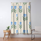 Blue Pansy Floral Repeat Window Curtain Gallery Image 5
