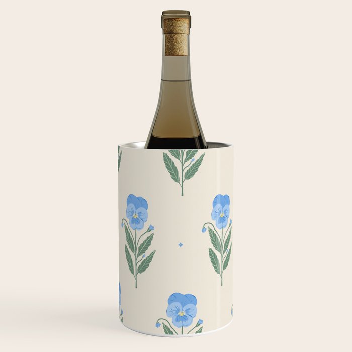 Blue Pansy Floral Repeat Wine Chiller Gallery Image 3
