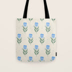 Blue Pansy Floral Repeat Tote Bag Gallery Image 1