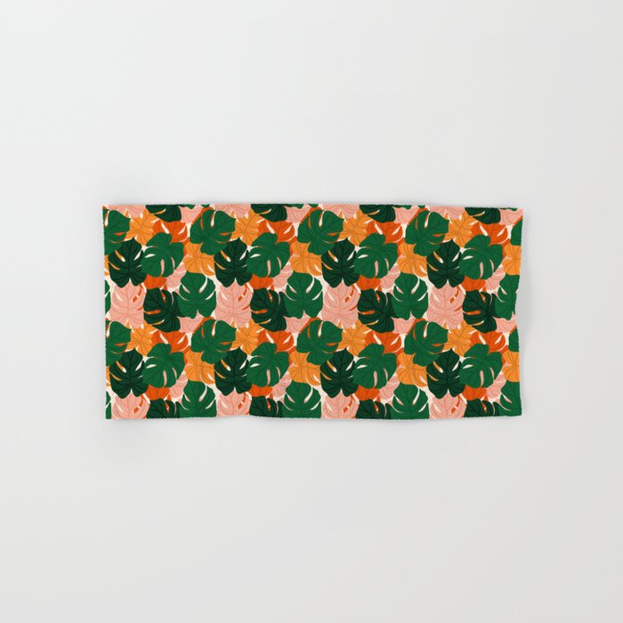 Vibrant Monstera Leaf Pattern Bath Towel Gallery Image 1