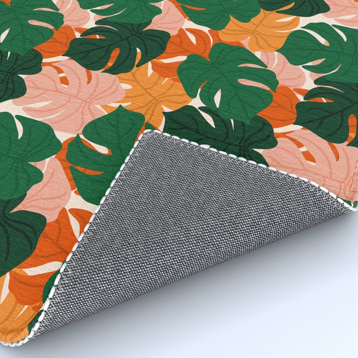 Vibrant Monstera Leaf Pattern Rug Gallery Image 4