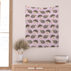 Hedgehog Rose Pink Wall Tapestry Gallery Image 2