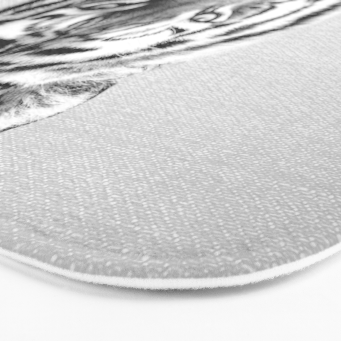 Tiger - Black & White Bath Mat Gallery Image 3