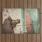 Cheetah's Vacation, Beach Prints Outdoor Rug Gallery Image 1