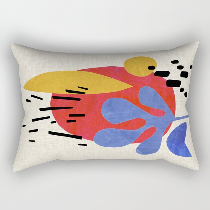 Blue Leaf Willow Rectangular Pillow Gallery Image 2
