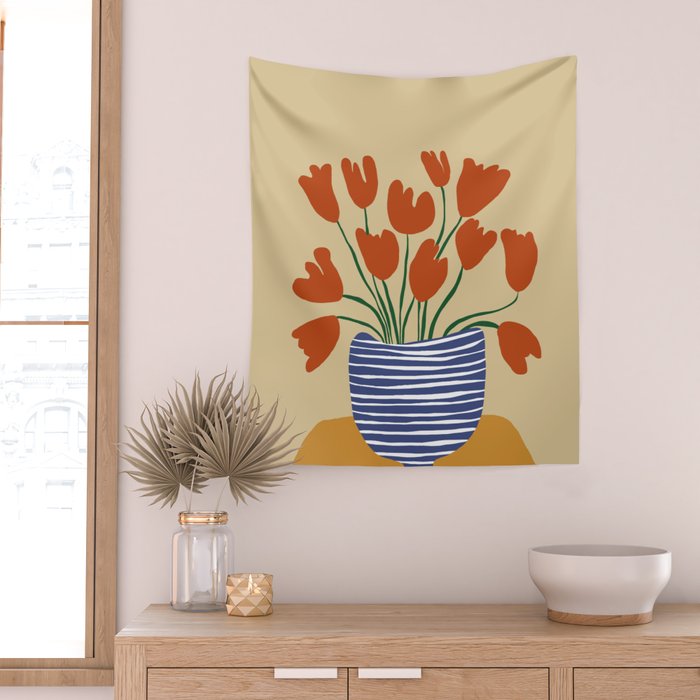 Tulip pot Wall Tapestry Gallery Image 2