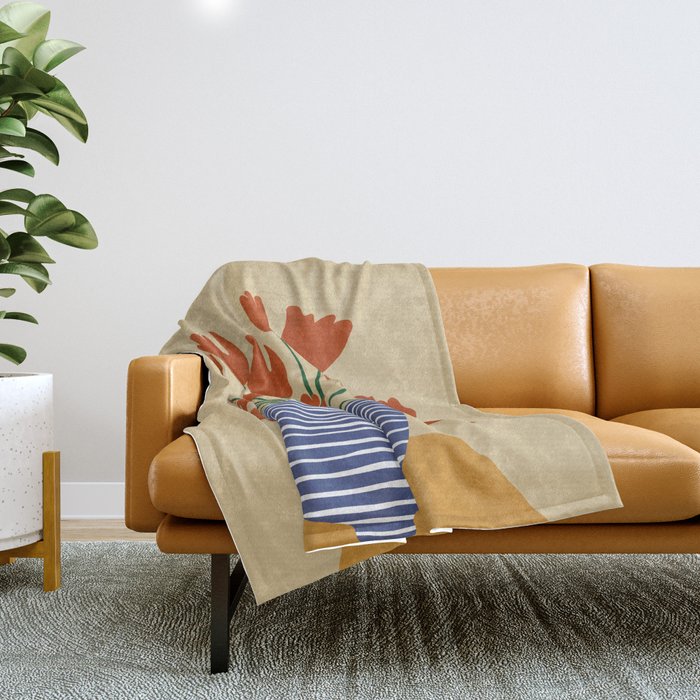 Tulip pot Throw Blanket Gallery Image 1