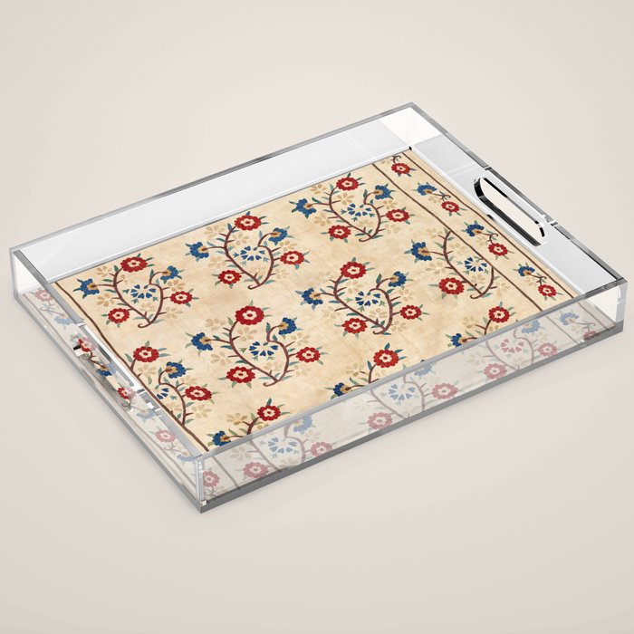 Bokce West Anatolian Ottoman Silk Embroidery Print Acrylic Tray Gallery Image 1