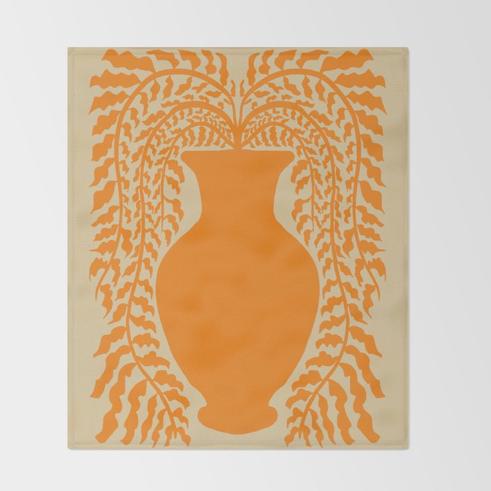 Floral fern Pottery  Throw Blanket Gallery Image 2