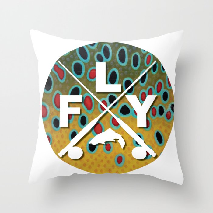 Brown Trout Fly Fishing  Throw Pillow Gallery Image 6