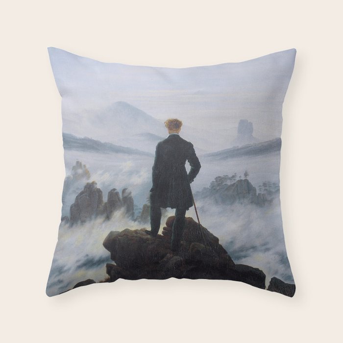 Wanderer above the Sea of Fog Throw Pillow Gallery Image 6