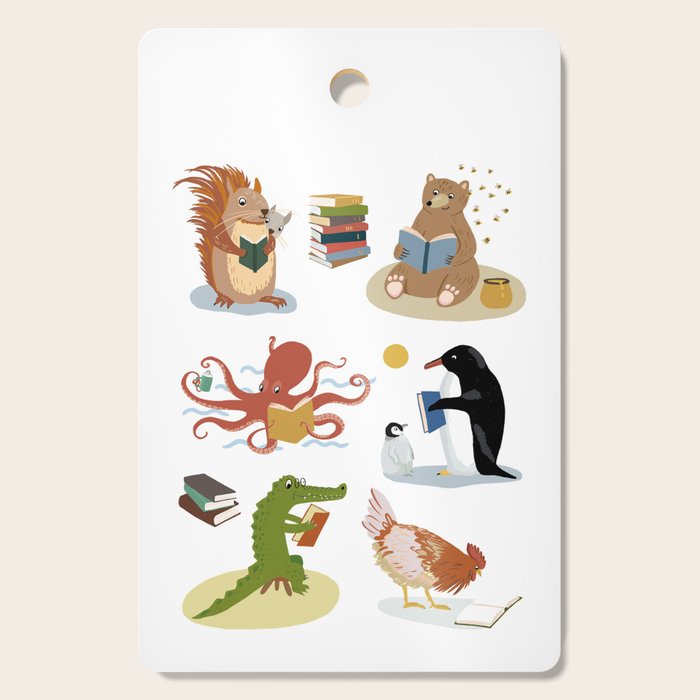 Animal Readers Cutting Board Gallery Image 1