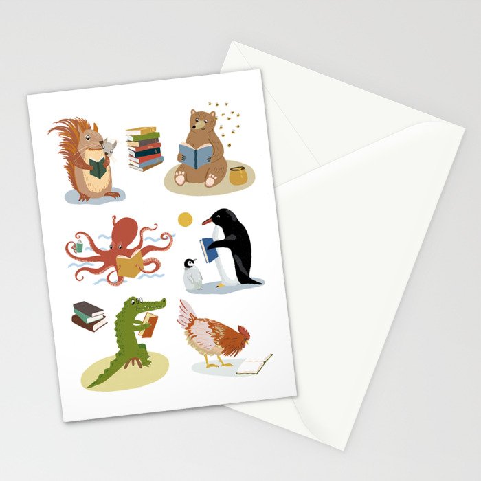 Animal Readers Stationery Card Gallery Image 2