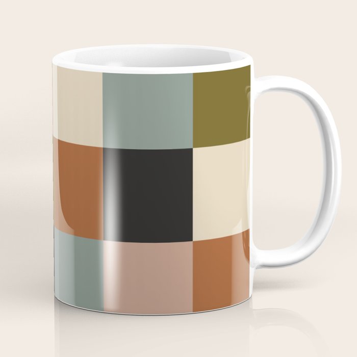 Bold Colorful Checks Pattern - Large II Coffee Mug Gallery Image 1