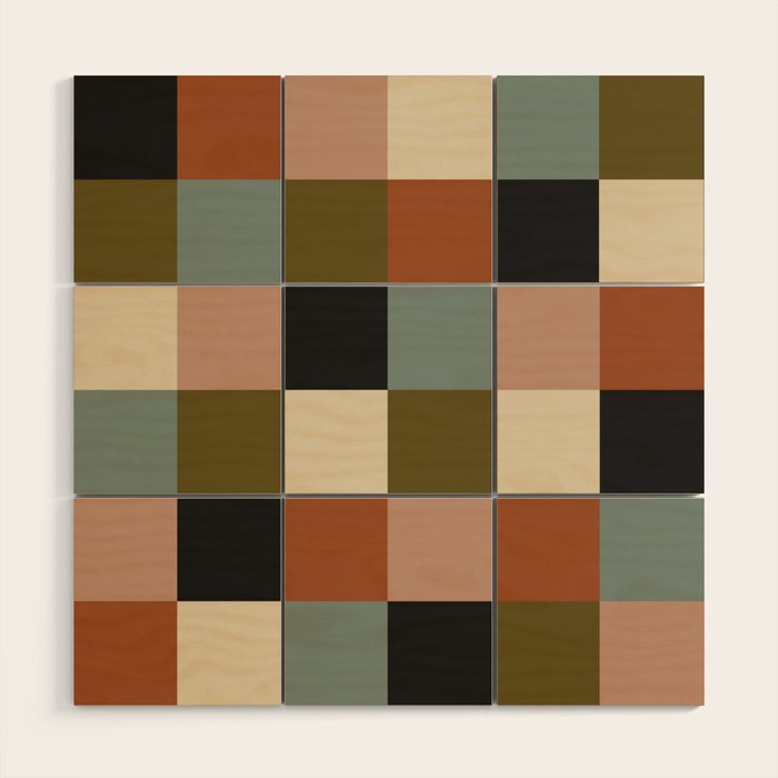 Bold Colorful Checks Pattern - Large II Wood Wall Art Gallery Image 1