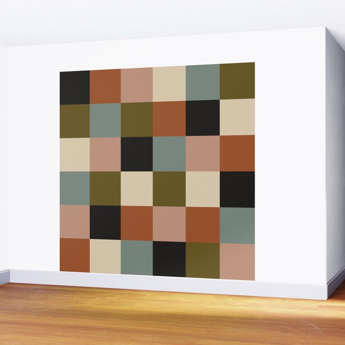 Bold Colorful Checks Pattern - Large II Wall Mural Gallery Image 2