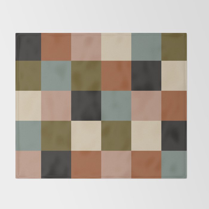Bold Colorful Checks Pattern - Large II Throw Blanket Gallery Image 2