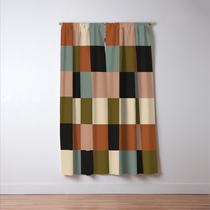 Bold Colorful Checks Pattern - Large II Window Curtain Gallery Image 3