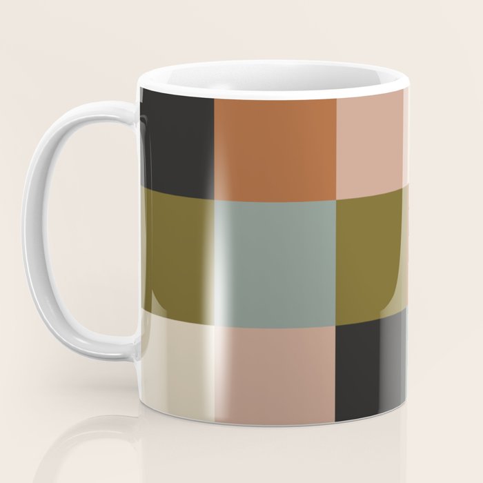 Bold Colorful Checks Pattern - Large II Coffee Mug Gallery Image 3