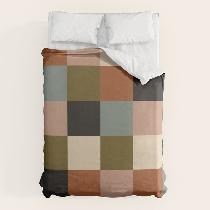 Bold Colorful Checks Pattern - Large II Duvet Cover Gallery Image 6
