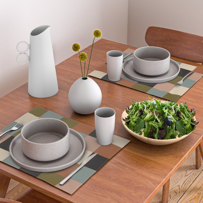 Bold Colorful Checks Pattern - Large II Placemat Gallery Image 2