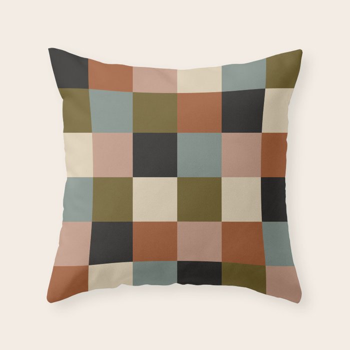 Bold Colorful Checks Pattern - Large II Throw Pillow Gallery Image 6