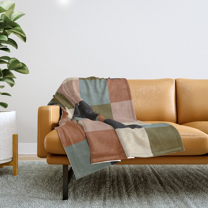 Bold Colorful Checks Pattern - Large II Throw Blanket Gallery Image 1