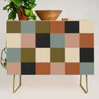 Bold Colorful Checks Pattern - Large II Credenza Gallery Image 1