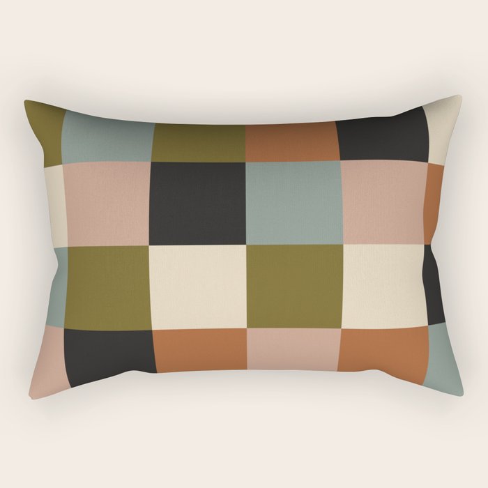 Bold Colorful Checks Pattern - Large II Rectangular Pillow Gallery Image 1