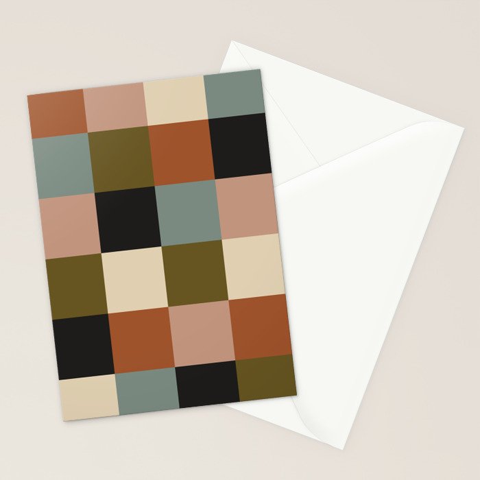 Bold Colorful Checks Pattern - Large II Stationery Card Gallery Image 2
